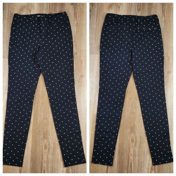 ☔️💜Old Navy Black w/White Polka Dot Pixie Pants Size 6 Tall - Picture 3 of 13